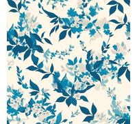 NKDYVB Floral vintage neutro Papel de contacto 45cm x 300cm Pelar y pegar Azul gris floral Papel tapiz adhesivo para revestimiento de estanterías de armarios y paredes de habitaciones, decorativo