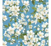 NKDYVB Flores de amapolas azules Papel pintado autoadhesivo despegable y pegable Flores de acuarela Papel de contacto para decorar la pared del dormitorio 45cm x 600cm