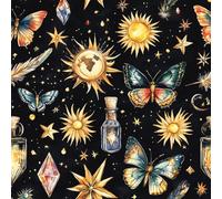NKDYVB Hongo sol brillante Papel pintado autoadhesivo despegable y pegable Mariposa de dibujos animados Papel de contacto para decorar la pared del dormitorio 45cm x 600cm