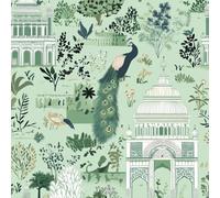 NKDYVB Pavo real vintage Papel de contacto 45cm x 600cm Pelar y pegar Palacio del jardín Papel tapiz adhesivo para revestimiento de estanterías de armarios y paredes de habitaciones, decorativo