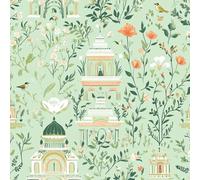 NKDYVB Pavo real vintage Papel pintado autoadhesivo Palacio del jardín 45cm x 300cm Papel de contacto autoadhesivo para pared, ideal para decorar armarios de dormitorio