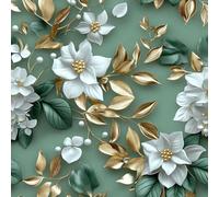 NKDYVB Pelar y pegar Acuarela Boho Floral Papel pintado 45cm x 1000cm Hoja floral verde Papel de contacto autoadhesivo para cajones, dormitorio y sala de estar