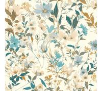 NKDYVB Pelar y pegar Flor bohemia vintage Papel pintado 45cm x 1000cm Flor de peonía amarilla grisácea Papel de contacto autoadhesivo para cajones, dormitorio y sala de estar