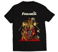 NKFTYTIUU Funkadelic Vintage 70s Essential George Clinton Eddie Hazel T shirtBlackL