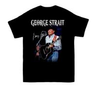 NKFTYTIUU George Strait Signature T Shirt Signature Cotton Unisex T Shirt GiftBlackL