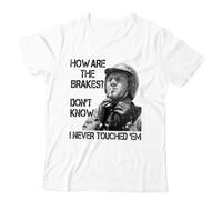NKFTYTIUU How Are The Brakes Unisex Tshirt Great Escape Biker Motorcycle Cafe RacerWhiteXL