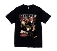 NKFTYTIUU Interview with Vampire Brad Pitt Tom Cruise Movie T ShirtBlackXL
