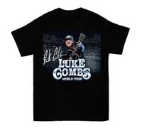 NKFTYTIUU Luke Combs 2023 Australia & Zealand T Shirt Cotton TeeBlackXXL