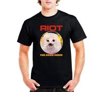 NKFTYTIUU Riot V Fire Down Under American Heavy Mens T Shirt SizeBlackL