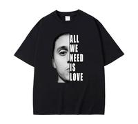NKFTYTIUU Singer Canserbero All We Need Is Love Graphic Print T Shirts Men Women CasualBlackS