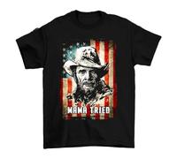 NKFTYTIUU Vintage Merle Haggard Mama Tried T shirtBlack3XL