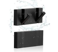 NKHATC las paredes conectadas, Folding Black Gold Coat Hooks - Watertight Adhesive No Drill Installation,Also for Balcony，Kitchen。(Full Black 2 Hooks)
