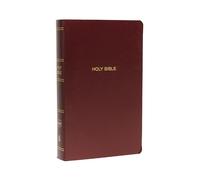 Biblia NKJV – Imitación piel burdeos, letra roja, Comfort Print