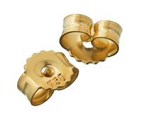NKlaus 1 par de oro amarillo 750 de 18 quilates de oro 5,2mm para los pendientes de los pernos prisioneros pousettes oreja tuerca cierre de mariposa agujero: 1,1mm 4818