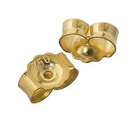NKlaus 1 par de tacos de oro amarillo 750 de 18 quilates de 5,2mm para pendientes pousettes tuerca de oreja mariposa cierre agujero: 0,8mm 4824