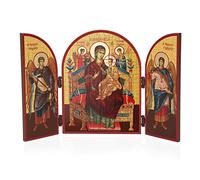 NKlaus 11310 Icono de madera de la Madre de Dios, Tríptico de Todos los Reyes, 25 x 16 cm, cristiano