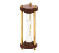 NKlaus 14980 - Reloj de arena náutico con 3 columnas de latón y madera, 3 minutos, 10,5 x 4 cm, decoración marítima