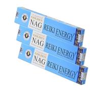 NKlaus 3 varillas de incienso Golden Nag Reiki Energy 45 g - Incienso enrollado a mano de la India - Fragancia energizante para meditación, reiki, yoga