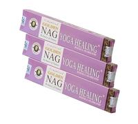 NKlaus 3 varillas de incienso Golden Nag Yoga Healing de 45 g - Apoya yoga, meditación y curación. Incienso natural con efecto equilibrador.