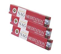 NKlaus 3 varillas de incienso para meditación Golden Nag, 45 g, incienso indio hecho a mano para tranquilidad, claridad y práctica espiritual
