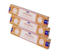 NKlaus 3 varillas de incienso Satya Nag Champa Sandalwood 45 g, incienso enrollado a mano de la India con cálido aroma a santalio, para meditación y equilibrio