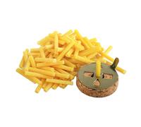 NKlaus 40735 - Juego de 2 soportes para mecha de corcho (10 g, parafina amarilla)