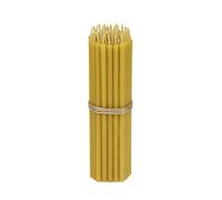 NKlaus 50 velas doradas de 16 cm, de cera de abeja, sin hollín y sin goteo, larga duración de combustión, velas doradas para celebración y decoración 36261