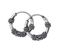 NKlaus 925 Plata PAIR Pendientes Celtic CREOLE gótico de perforación del oído 12mm 5035