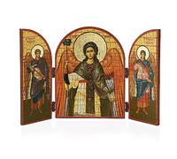 NKlaus Arcángel Gabriel Icono Tríptico Derivado MDF 25x16cm Cristiano 13890