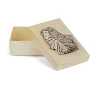 NKlaus Caja de rosario de nácar auténtico cofre del tesoro de la Virgen de plata 7,5 x 5 x 2,3cm 2525