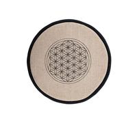 NKlaus Cojín redondo para cuenco tibetano, 18 cm, color gris claro, suave e ideal para sonidos relajantes, proporciona un agarre estable para cuencos tibetanos, perfecto para meditación y rituales