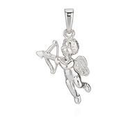 NKlaus Colgante ángel brillante con arco y flecha plata 925 19 x 10 mm cupido volador 9733, Plata