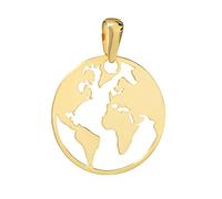 NKlaus Colgante de bola del mundo 333 amarillo oro 8 quilates 16 mm globo Atlas mapa del mundo 14321, Oro amarillo