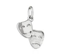 NKlaus Colgante de máscaras de teatro riendo y triste plata 925 10 x 15 mm amuleto 15370, Plata