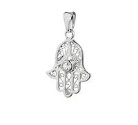 NKlaus Colgante de plata de ley 925 circón blanco MANO de FATIMA 20x16 mm Ojo de Fátima 5281