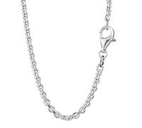 NKlaus collar 38cm cadena de ancla 4diamantes plata de ley 925 collar de las señoras 2mm de ancho 6879