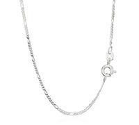 NKlaus Collar Figaro Cadena de plata bañada en diamantes 50cm de largo 2,1 gamm 1,5 mm de ancho 3646