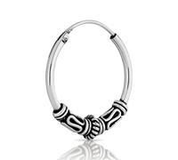 NKlaus criollo solo pendiente 16mm Bali adornada serpiente Celtic 925 plata esterlina 4960