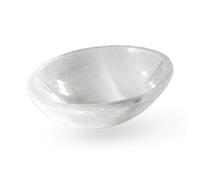 NKlaus Cuenco de selenita natural ovalado, 10 x 7 cm, piedra preciosa, cristal de cuarzo, decoración 15592