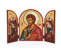NKlaus Evangelista Lucas Icono Tríptico DM-Madera 25x16cm Cristiano 13871
