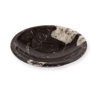 NKlaus Fossiles 16426 - Cuenco de mármol redondo de 10 cm, hecho a mano para espacios espirituales, decoración ideal para piedras curativas, joyas y meditación, limpieza energética y armonía