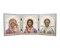 NKlaus - GM de Kazan & Jesucristo y San Nicolás - Casa Altar - 18x46cm - Iconografía 15910