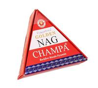 NKlaus Golden Nag Champa - Pirámides de incienso (10 unidades) - Conos de incienso con reflujo floral para aromaterapia, meditación y conos de incienso, incienso