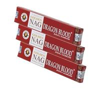 NKlaus Golden Nag Dragon Blood - Varillas de incienso (3 unidades, 45 g, aroma místico resinoso con resina de sangre de dragón, 3 incienso natural para protección y trabajo energético)