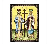 NKlaus Icono Constantino y Helena 9,7x13,5x1,2cm Icono cristiano orthodox de Grecia 60128