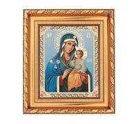 NKlaus Icono de la Madre de Dios Flor que No se Marchita, marco de cristal 14 x 16 cm cristiano 13910