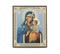NKlaus Imagen de la Madre de Dios, Flor Inmaculada de Madera, Icono Ortodoxo Cristiano 10x12 13910