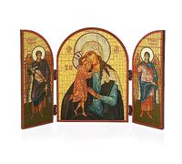 NKlaus La Madre de Dios La Búsqueda del Ícono Perdido Tríptico Placa de Madera 25 x 16 cm 13809