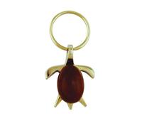 NKlaus Llavero de tortuga de latón y madera, 4 x 5 x 1,5 cm, decoración náutica 16124, dorado, M