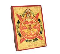 NKlaus Madre de Dios Ojo que todo lo ve, icono de madera maciza 16x12,5 hecho a mano 37015